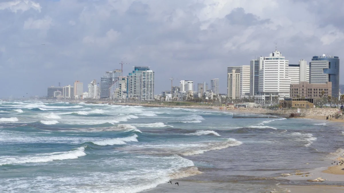Scenic view of Tel Aviv's skyline and beach