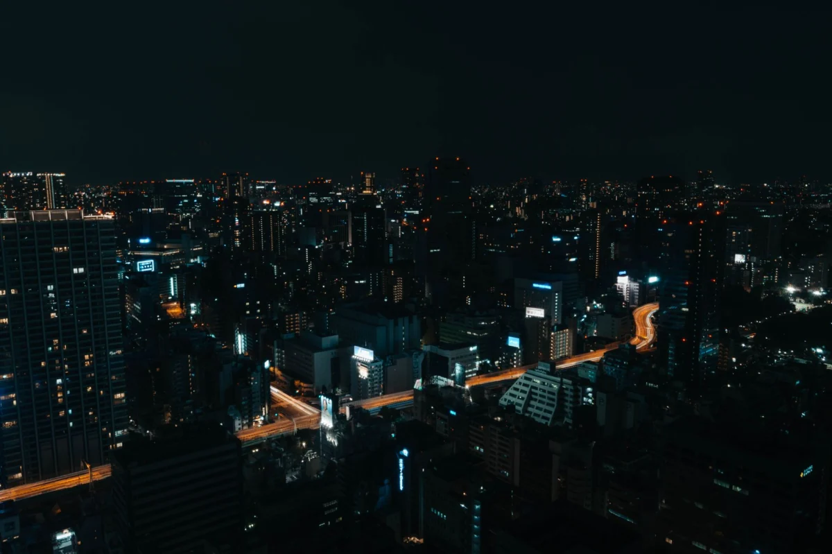Dazzling night skyline of Tokyo, showcasing iconic towers and vibrant city life