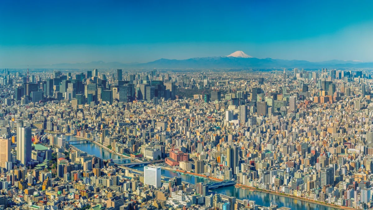 Panoramic view of Tokyo showcasing iconic skyline landmarks