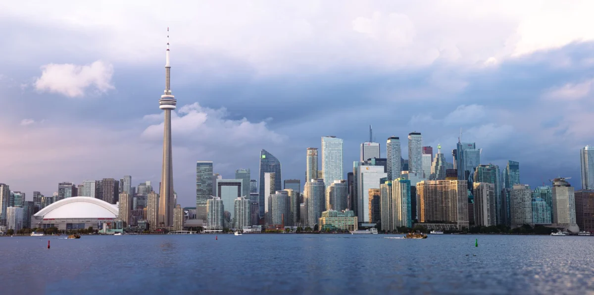 Toronto skyline at sunset highlighting romantic views