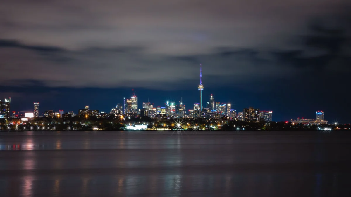 Toronto skyline at night showcasing city's vibrant nightlife