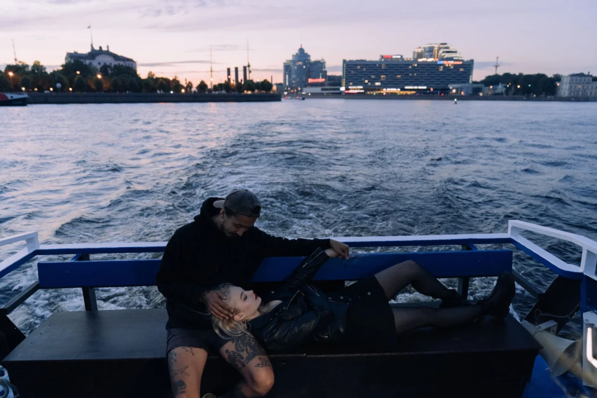 Romantic view of Turku's skyline at dusk