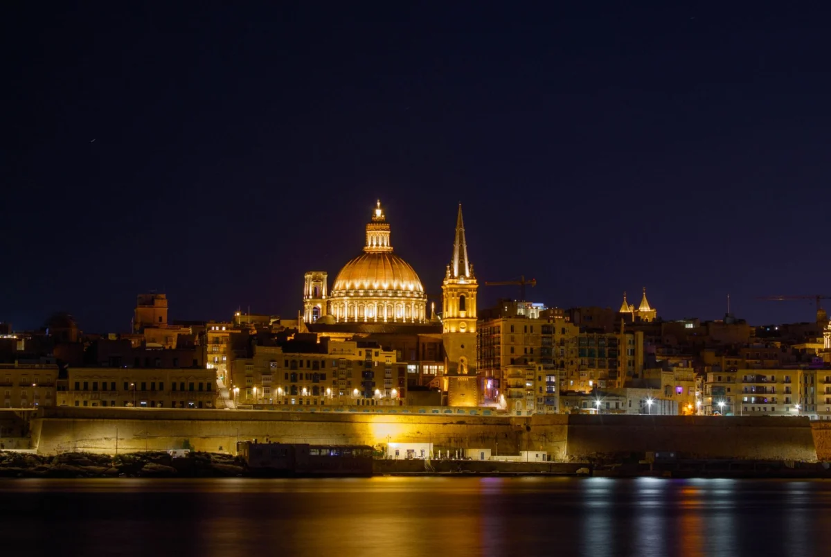 Romantic view of Valletta's historic skyline