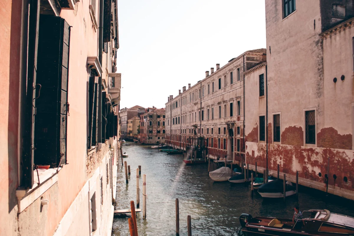 A stunning canal view in Venice showcasing historical architecture