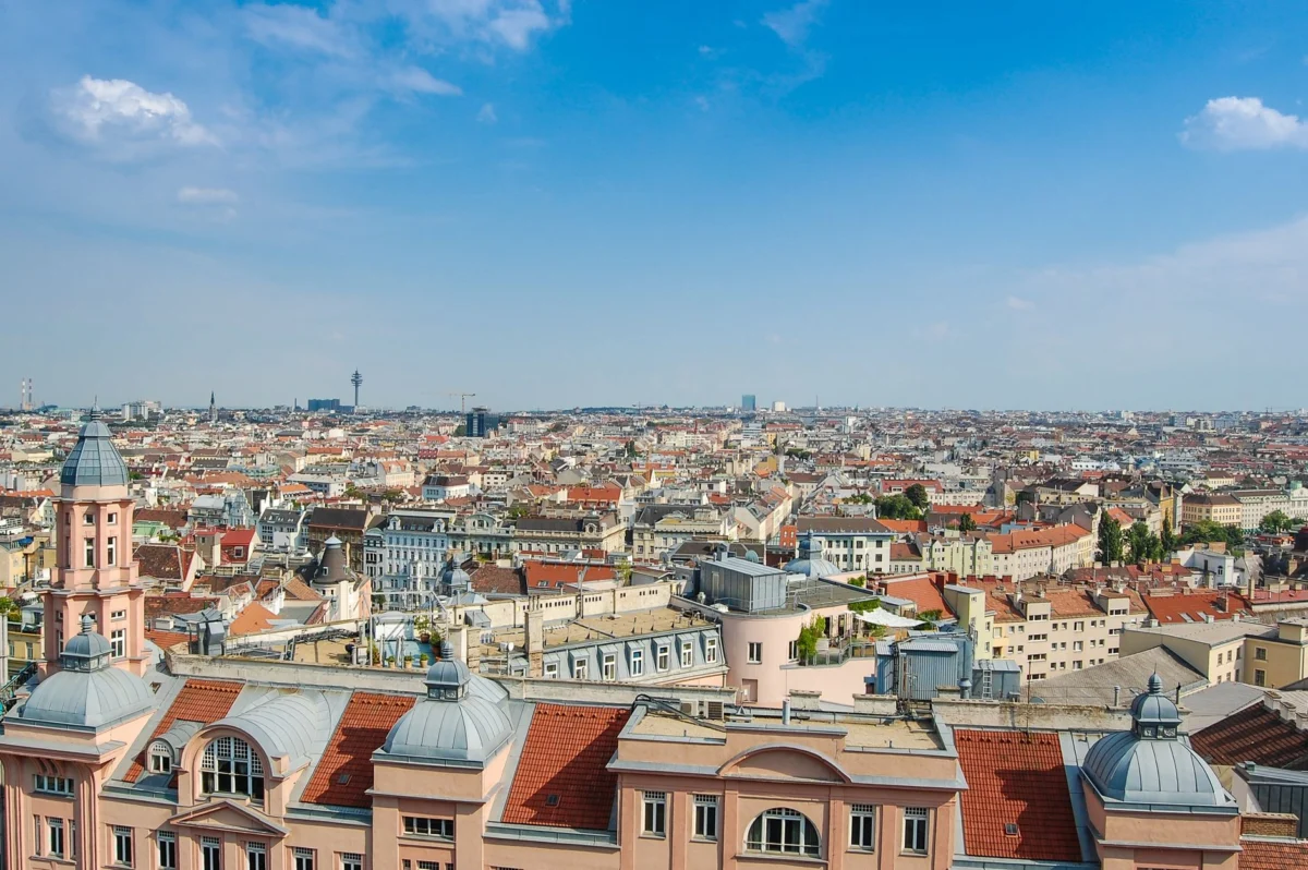 Panoramic view of Vienna's historic district skyline