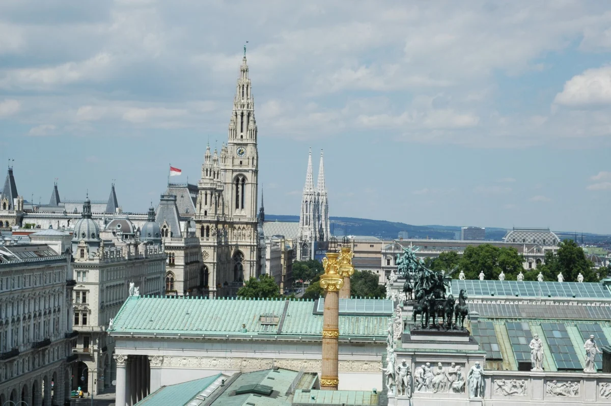 Iconic Vienna skyline with historic architecture