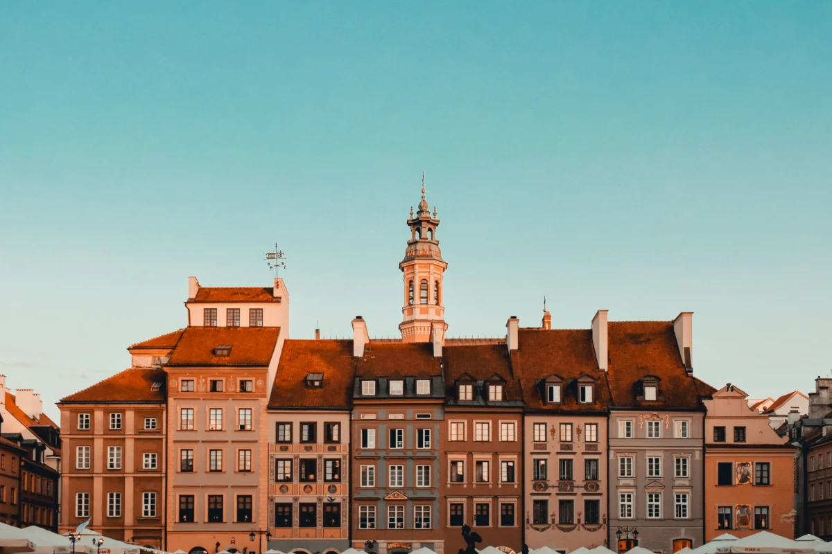 Scenic view of Warsaw old town, perfect backdrop for a honeymoon