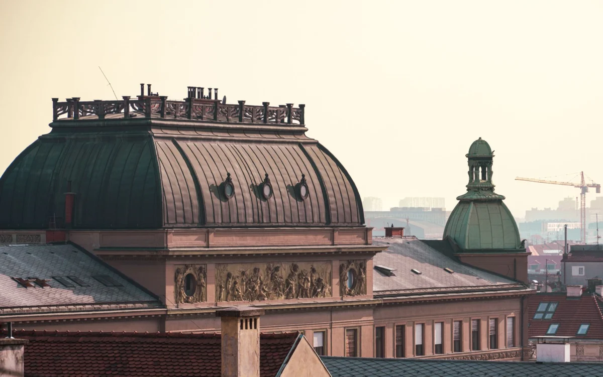 Panoramic view of Zagreb with historic buildings