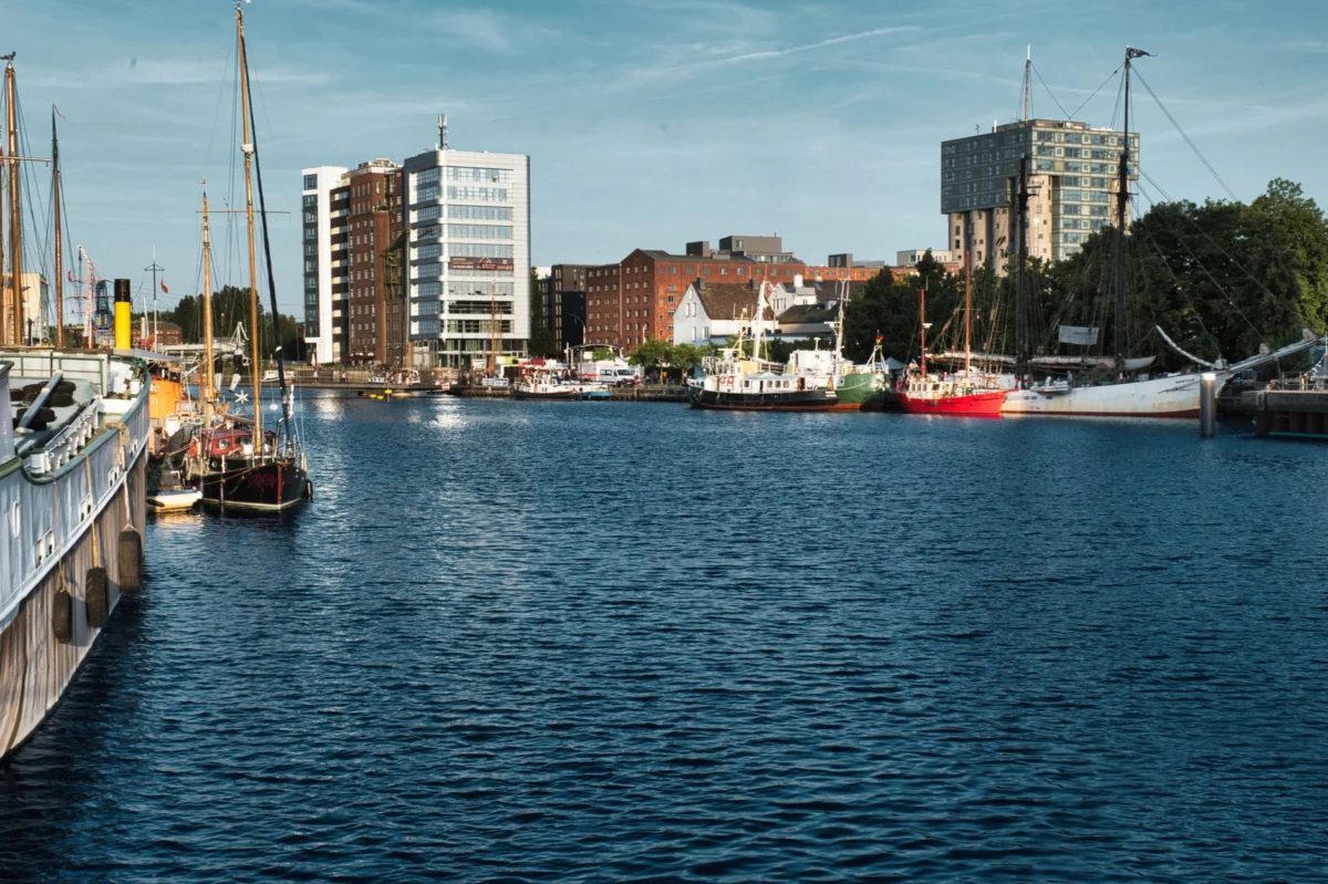 Romantic view of Aalborg from the riverside, perfect for couples