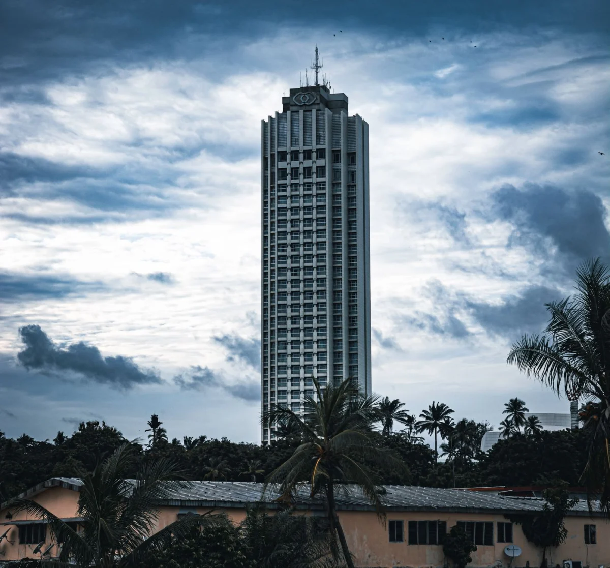 Romantic hotel room with city view in Abidjan