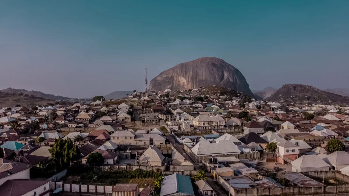 Panoramic view of Abuja's skyline with iconic landmarks