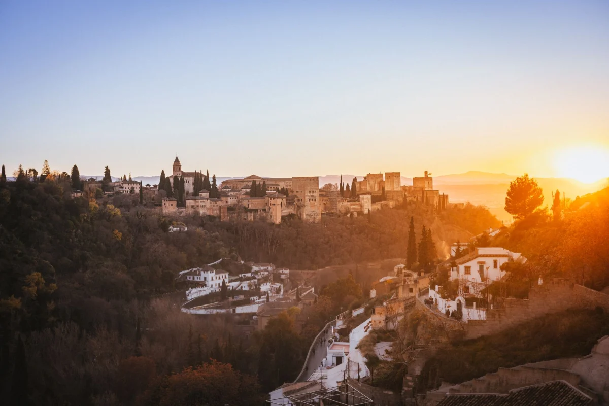 Sunset view of the Alhambra in Granada, perfect for history lovers