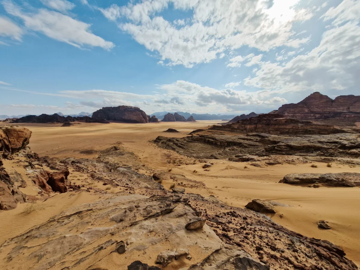Stunning desert landscape of AlUla at sunset