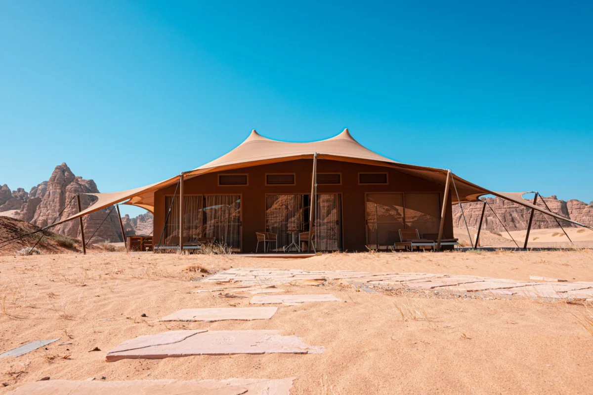 Dramatic desert landscape around AlUla