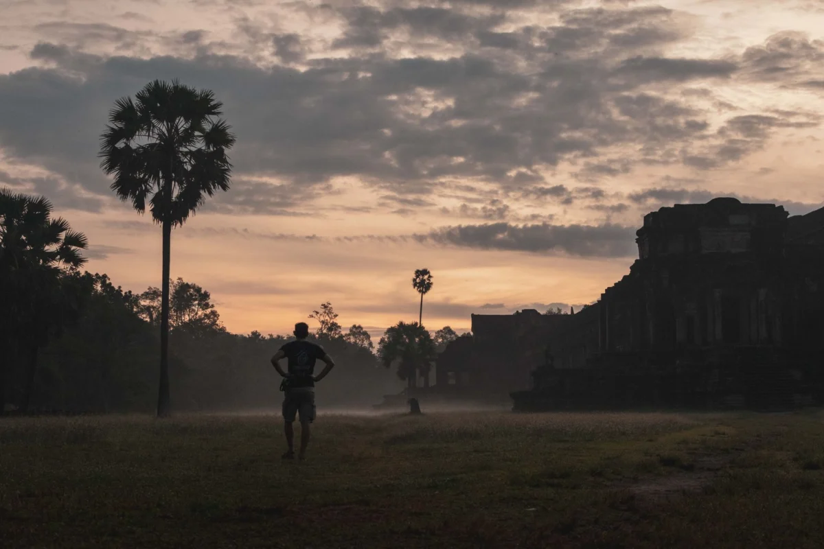 Stunning sunrise over Angkor Wat in Siem Reap