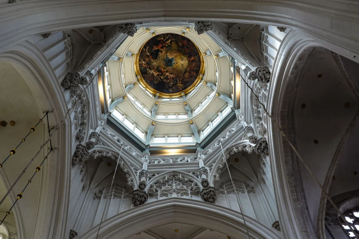 Stunning view of Antwerp's iconic cathedral skyline