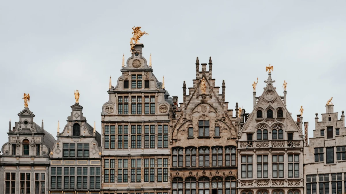 Panoramic view of Antwerp skyline with distinctive architecture