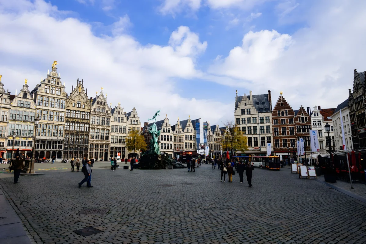 Sunset view of Antwerp's iconic Grote Markt
