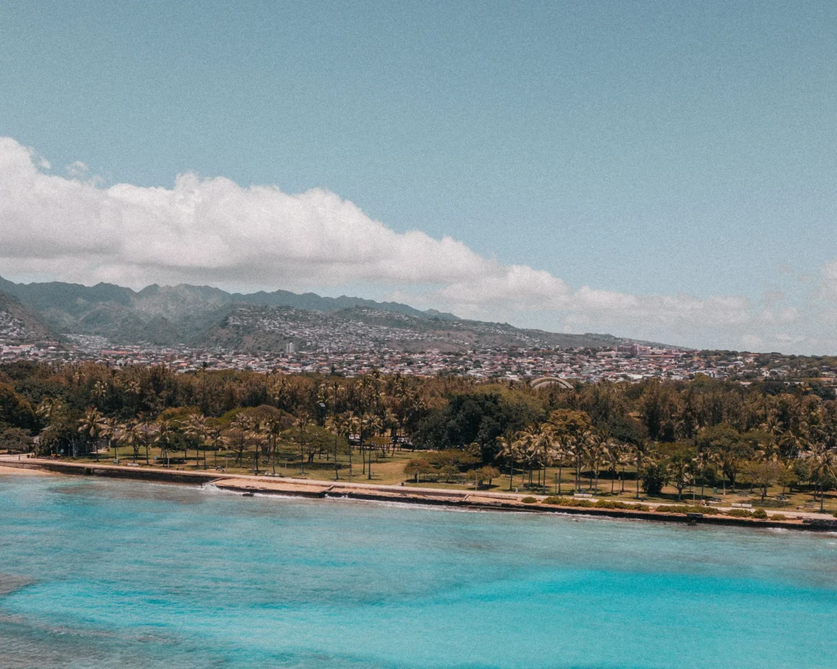 Scenic view of Apia's skyline and beachfront area