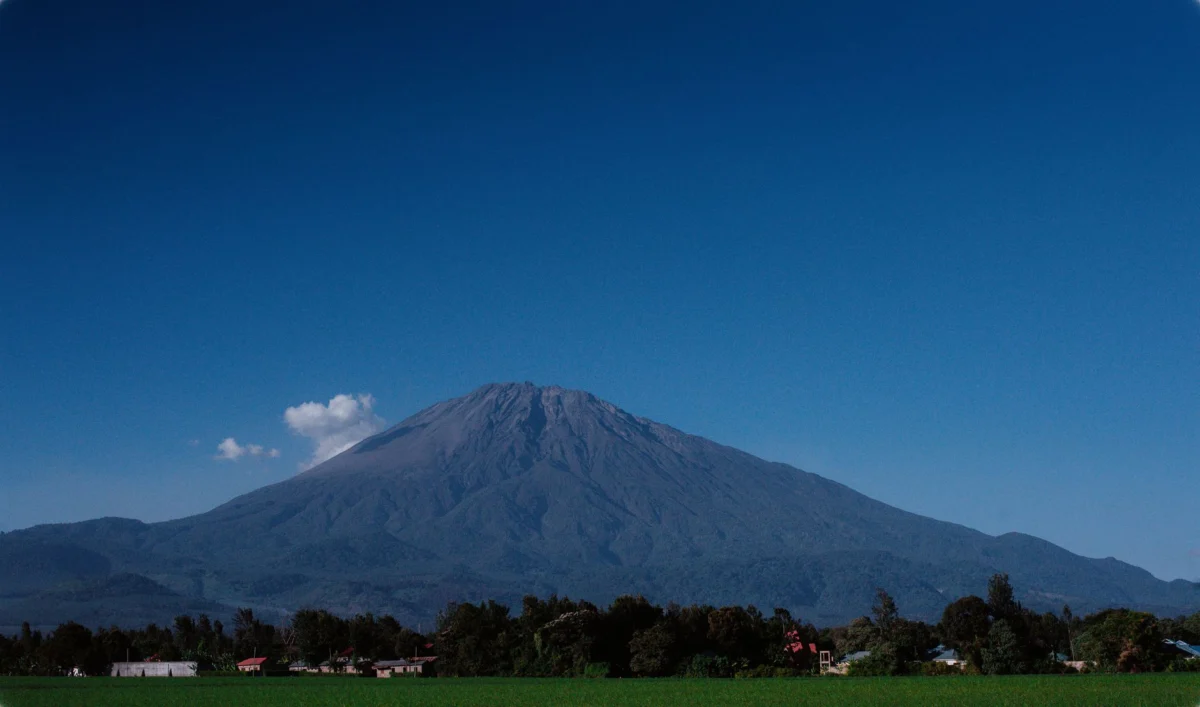 Romantic view of Arusha skyline at sunset