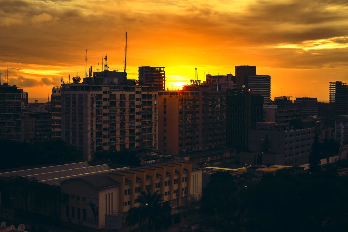 A panoramic view of Asuncion skyline at sunset