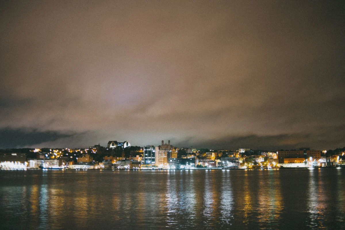 A scenic view of Auki's skyline at sunset, highlighting its romantic allure
