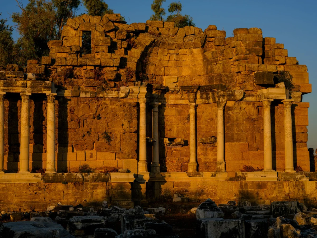 Stunning view of Baalbek ruins under clear skies