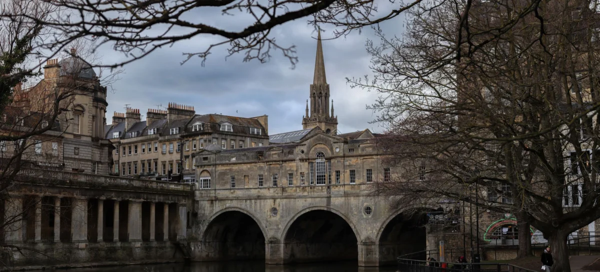 Aerial view of Bath showcasing iconic historic architecture