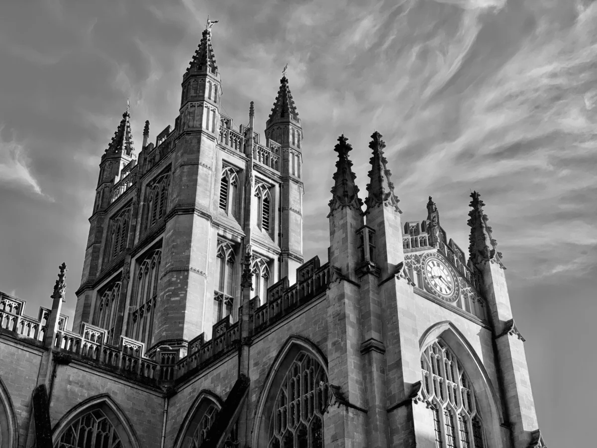 A picturesque view of Bath's historic skyline with Georgian architecture.