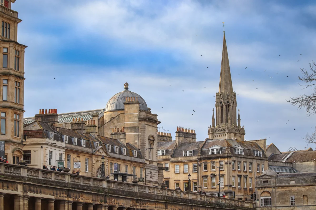 Sunset over Bath's romantic skyline