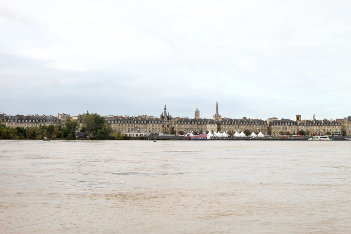 Panoramic view of Bordeaux skyline with historic landmarks
