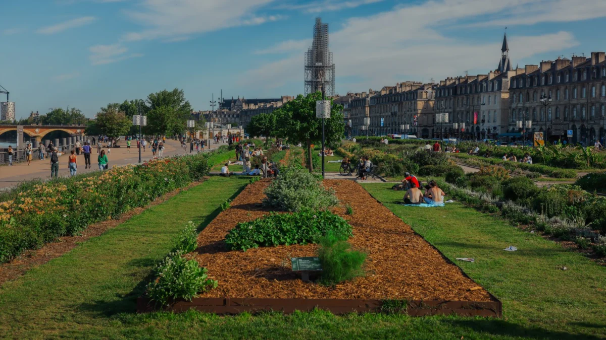 Bordeaux cityscape view showcasing the river and historic architecture