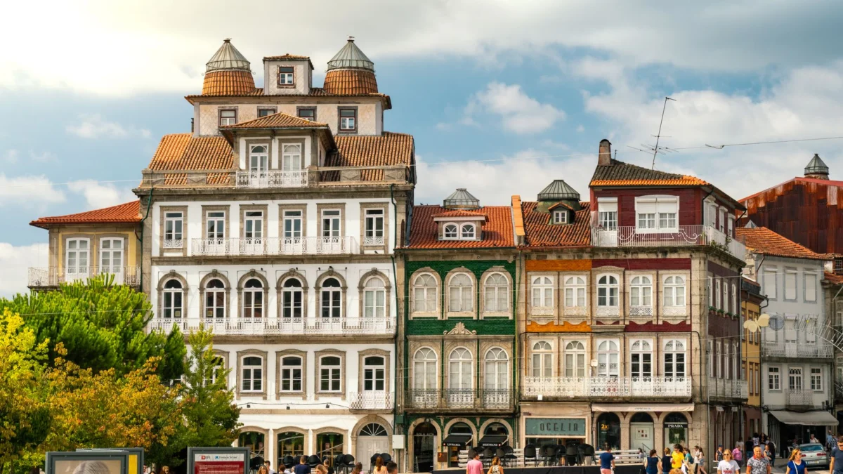 A picturesque view of the historic center in Braga highlighting its romantic charm