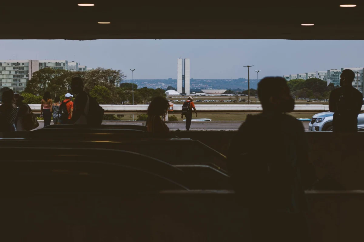 Brasilia skyline with National Congress captured at sunset