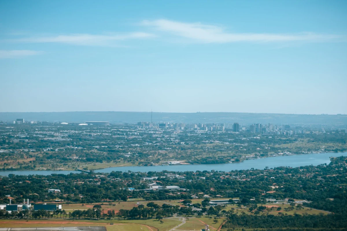 Iconic view of Brasilia's skyline with landmarks