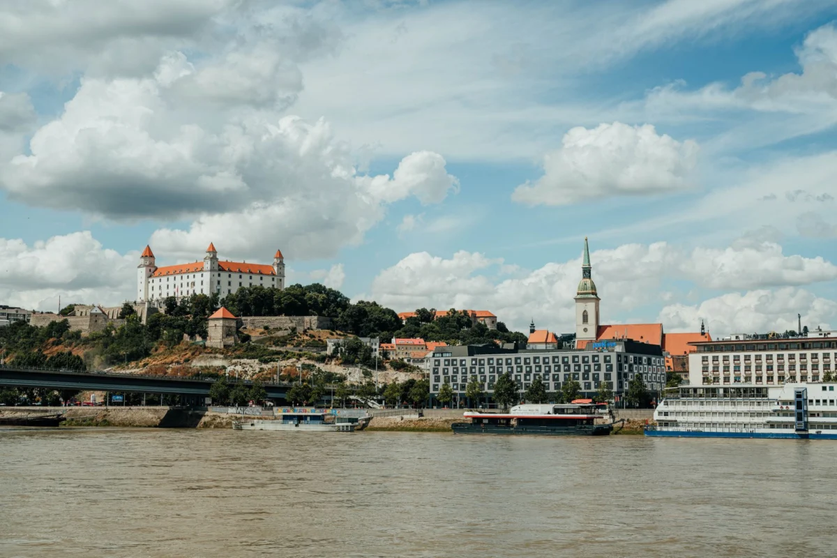 Scenic view of Bratislava's iconic castle and city skyline