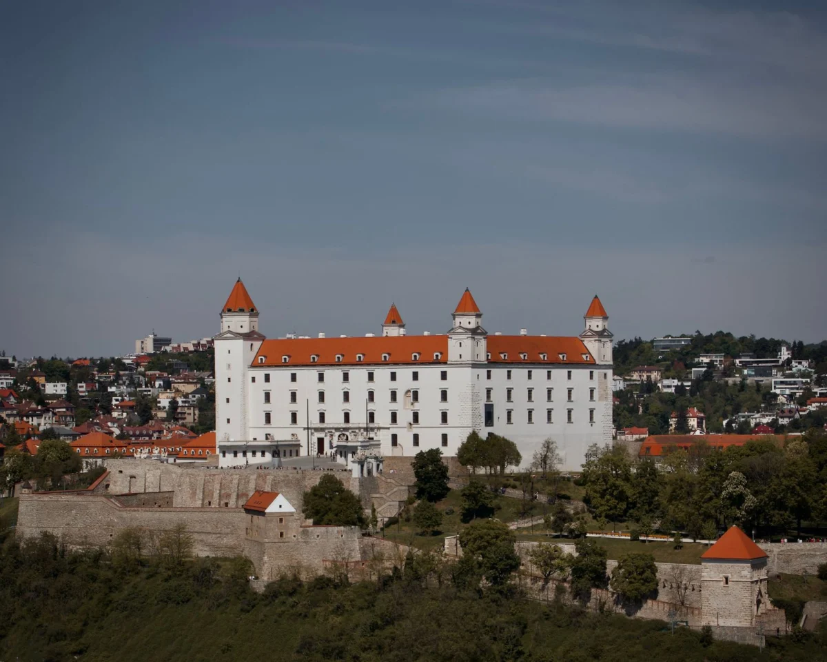 Panoramic view of Bratislava Castle with the cityscape in the background