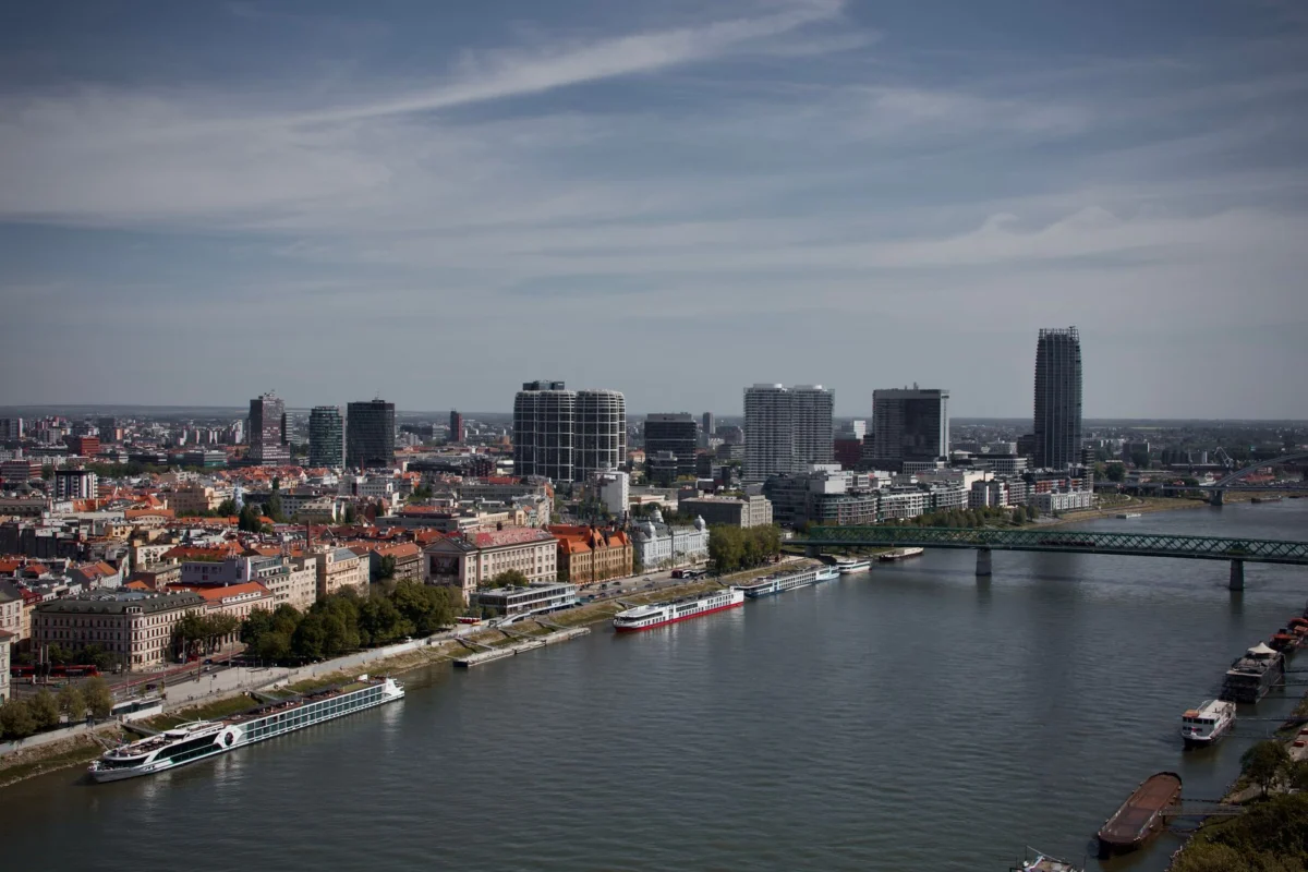 A panoramic view of the Bratislava skyline