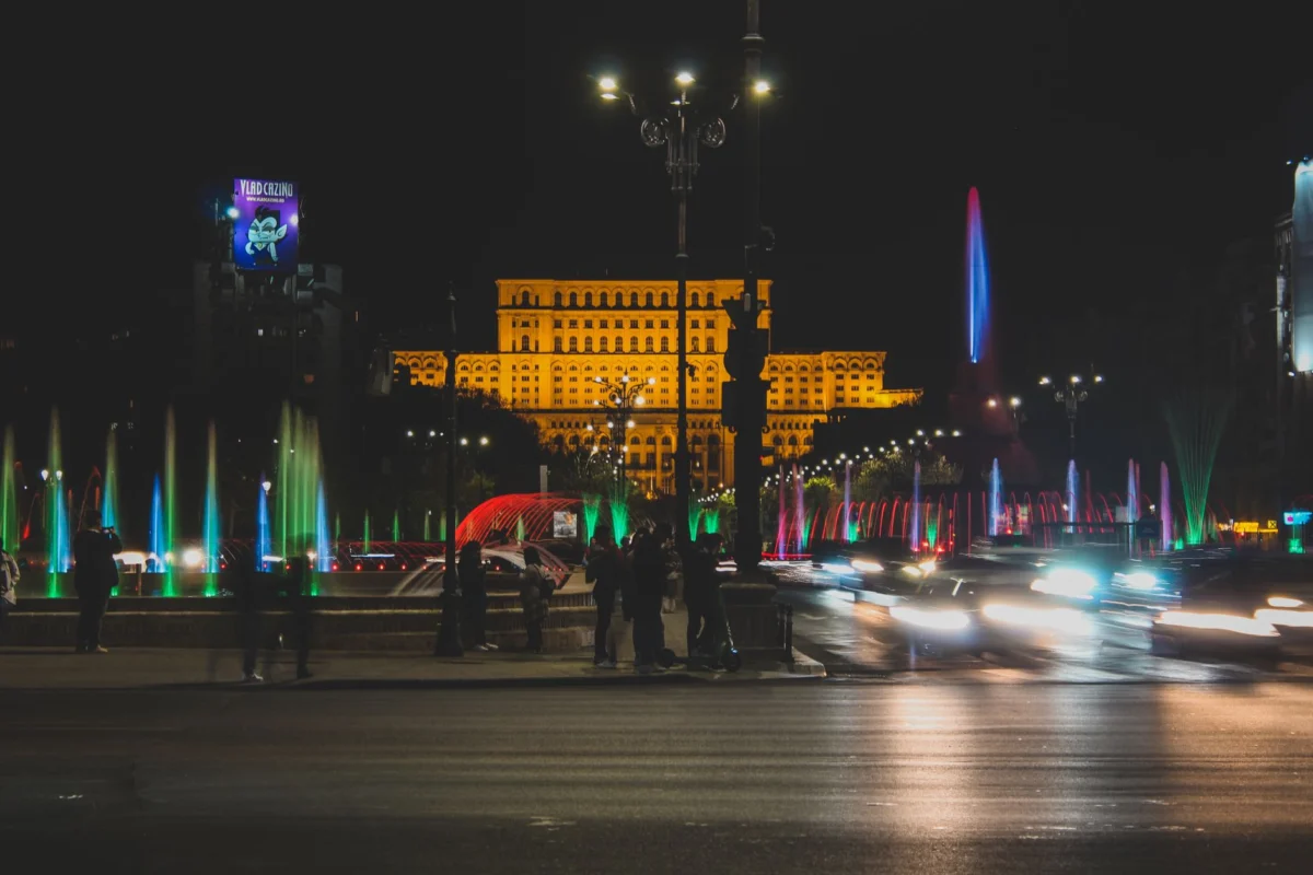 Bucharest skyline showcasing vibrant nightlife
