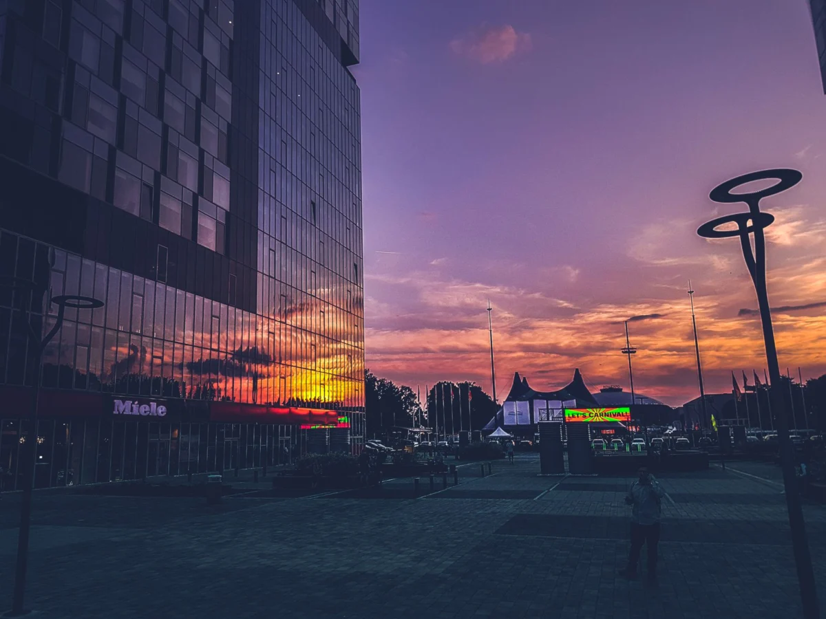 Stunning Bucharest skyline with vibrant city lights