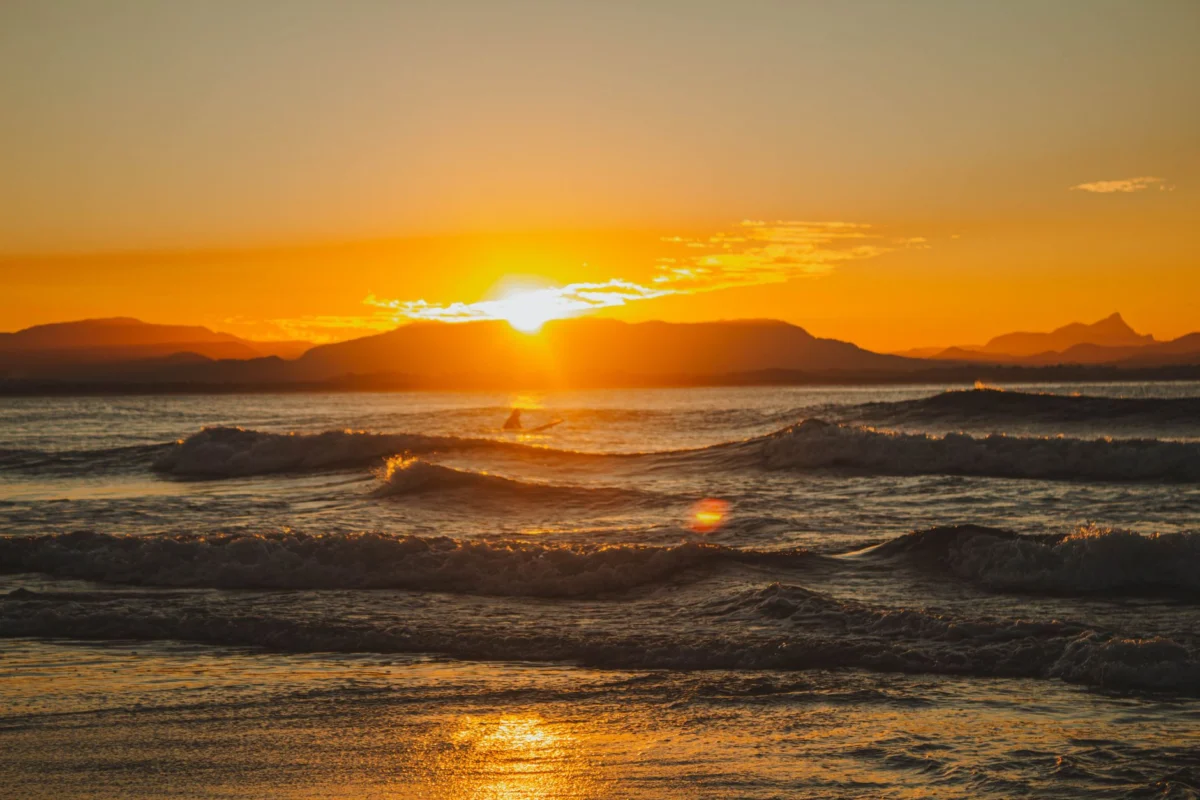 Sunrise view of Byron Bay beach