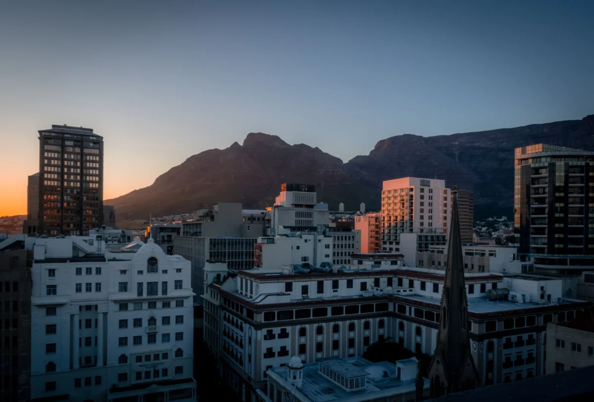 Stunning view of Cape Town skyline with Table Mountain