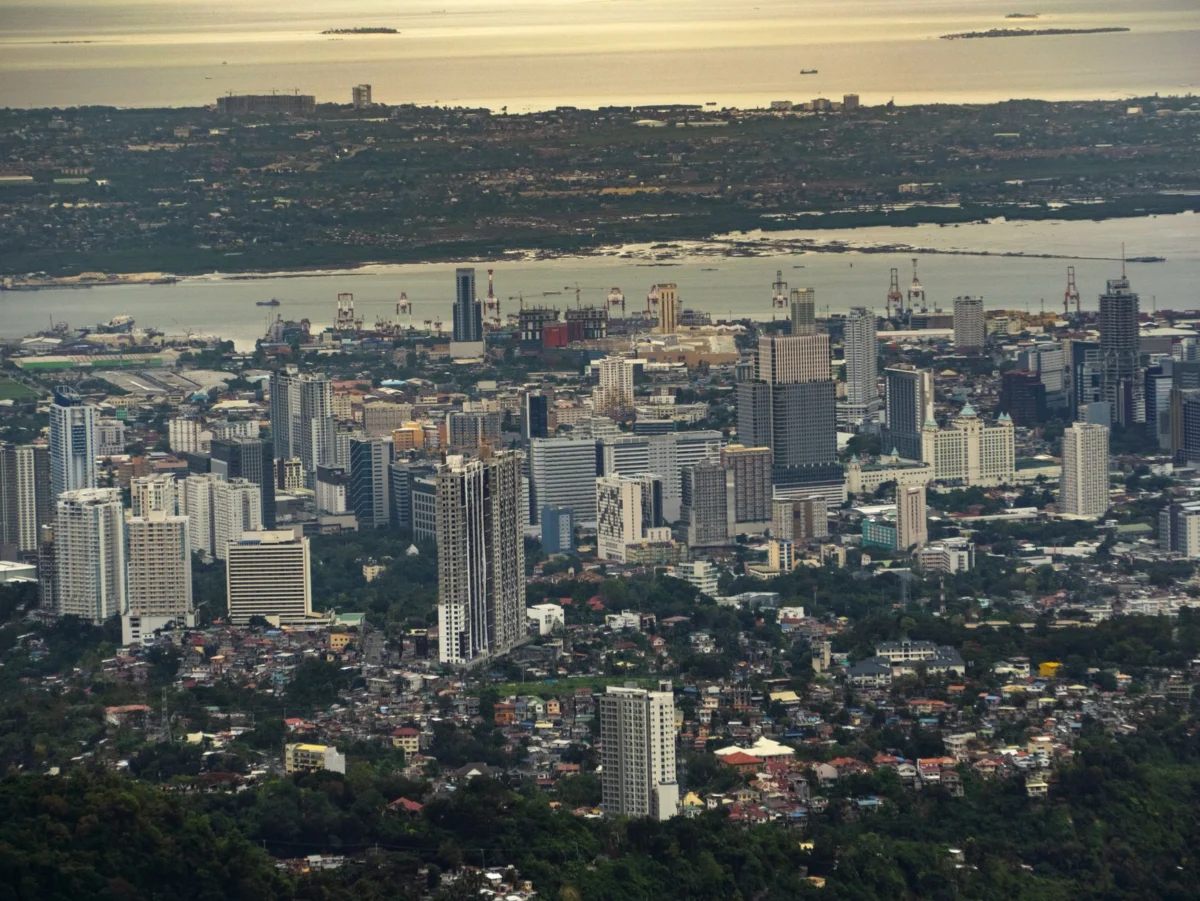 Panoramic view of Cebu City skyline at sunset