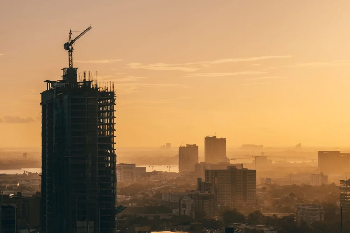 Panoramic view of the Cebu City skyline at sunset