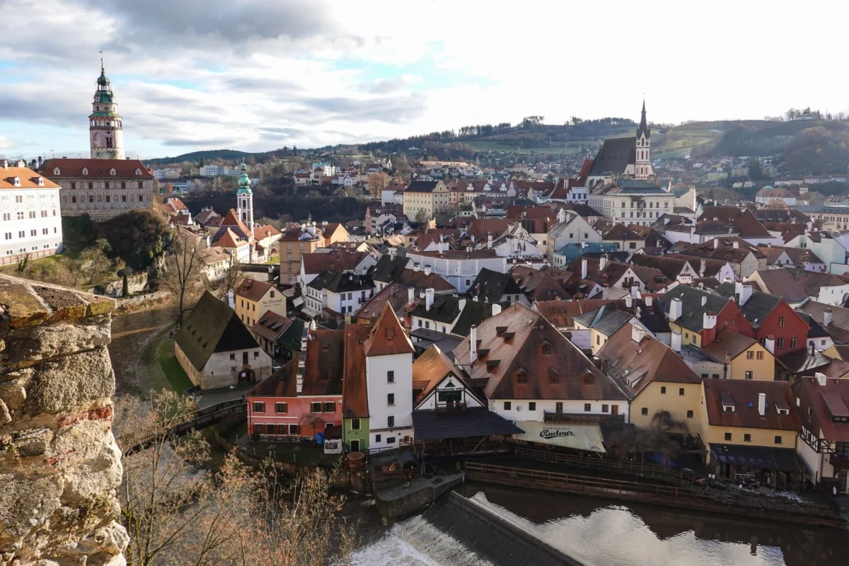 Scenic view of Cesky Krumlov's historic skyline