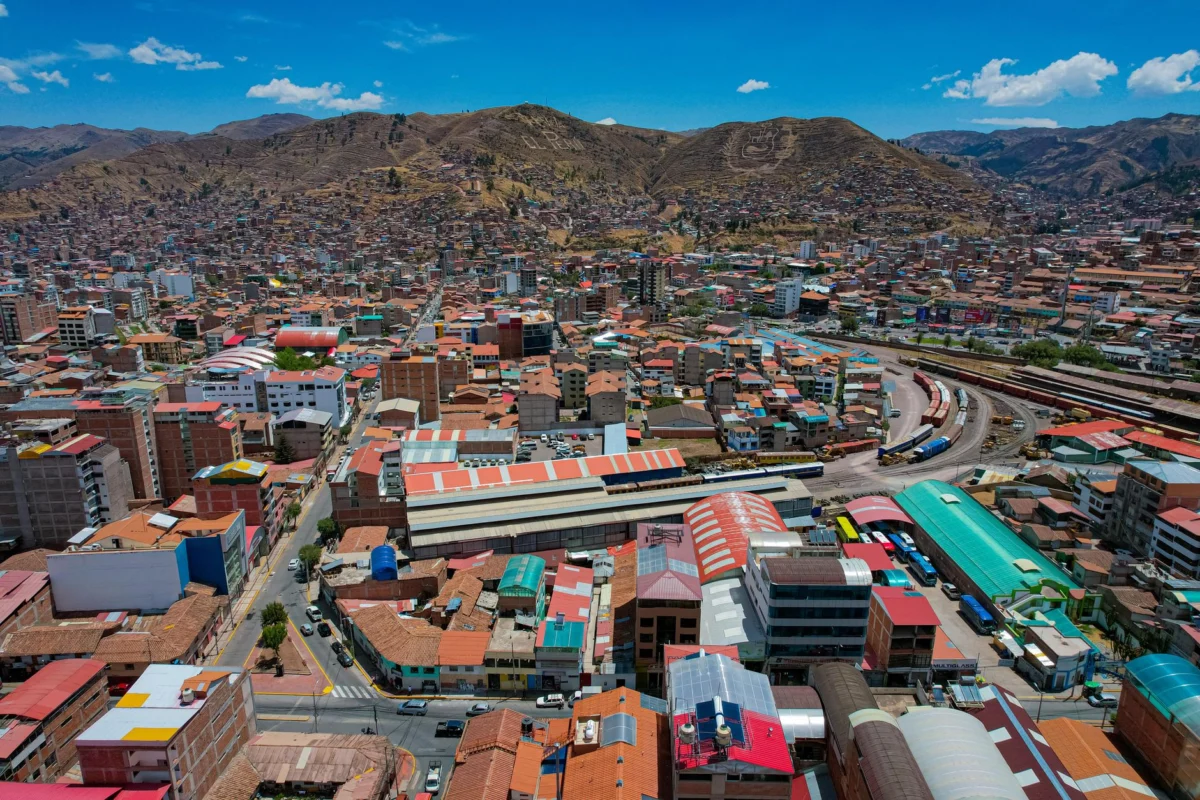 Panoramic view of Cusco city with historic architecture