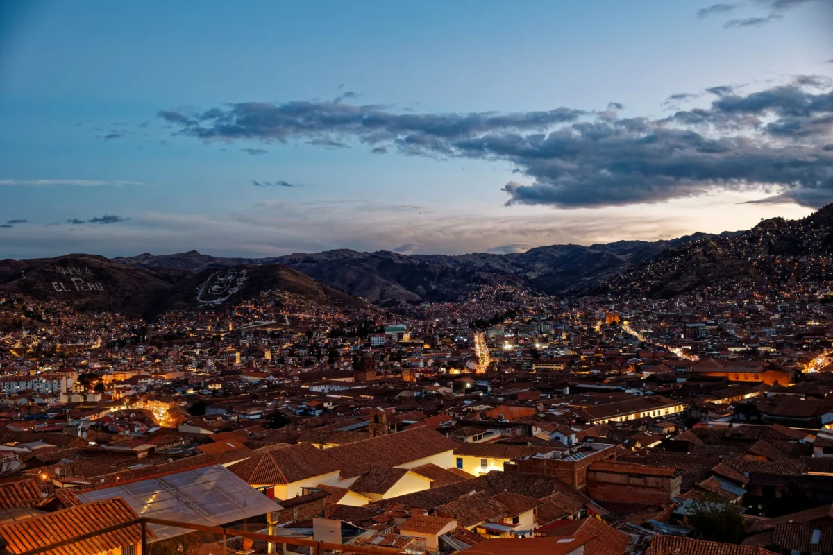 Panoramic view of Cusco city skyline