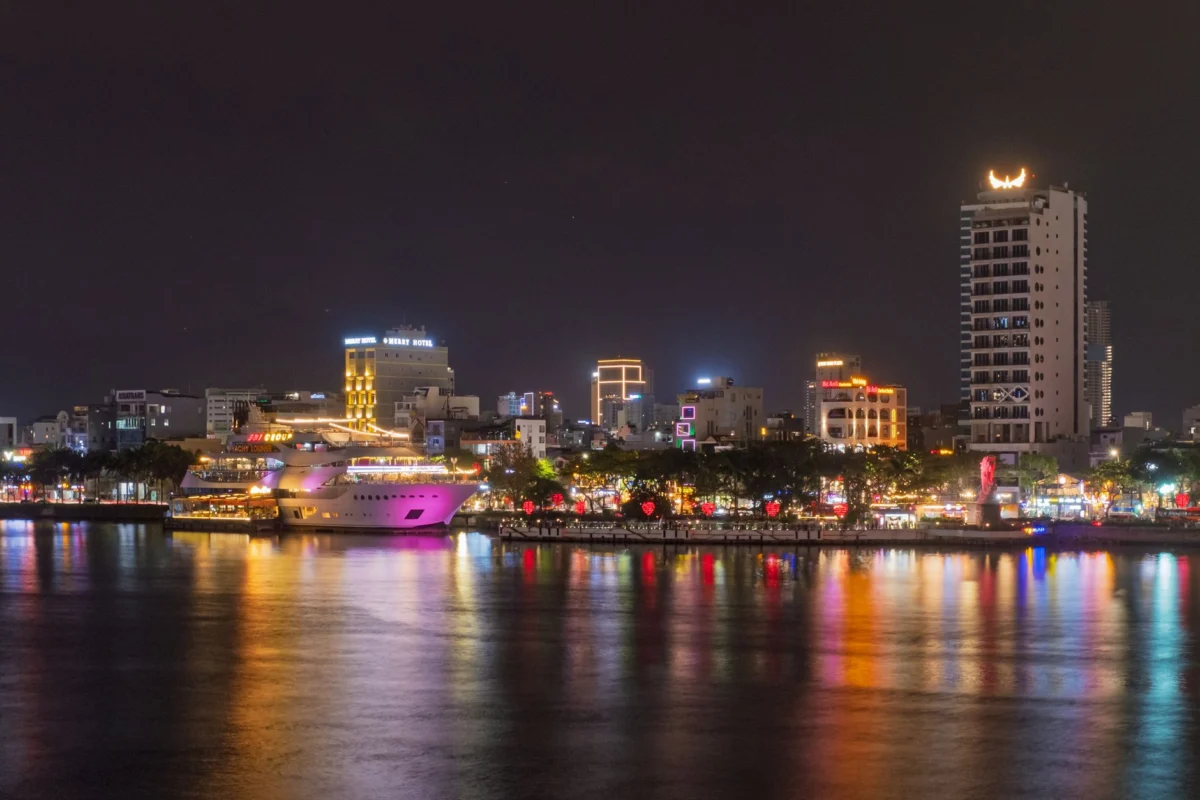 Romantic view of Da Nang riverside, perfect for couples