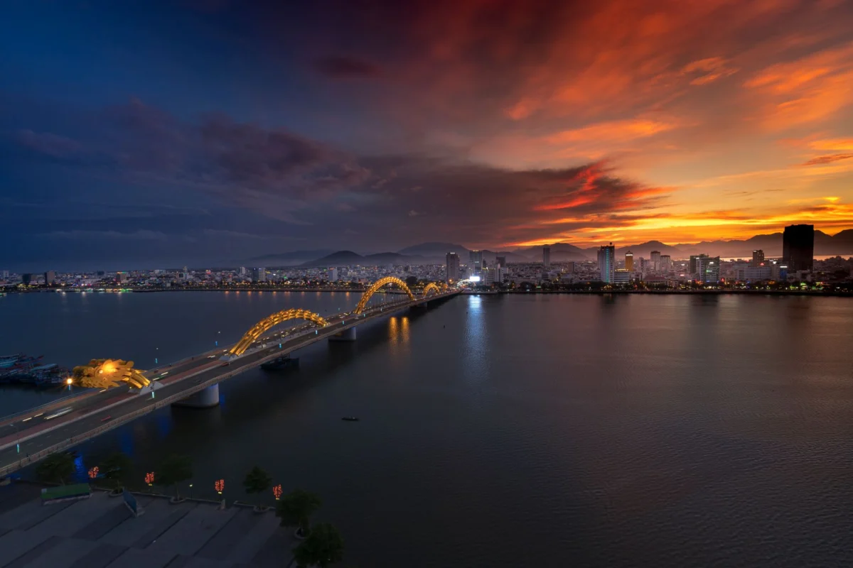 Romantic sunset view over Da Nang, perfect for honeymoon couples