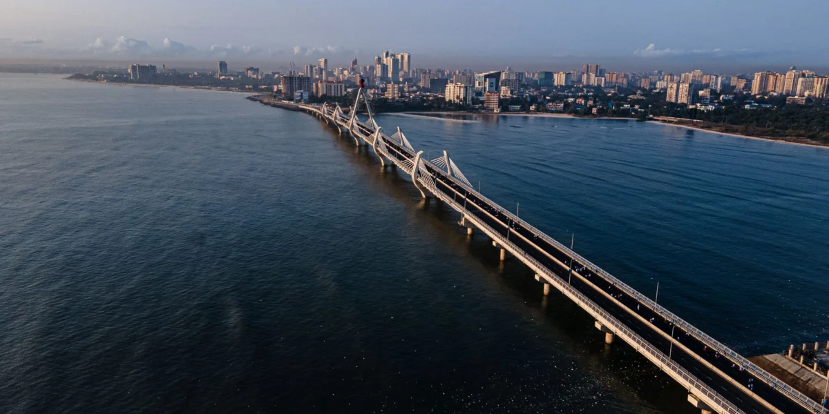 Romantic sunset view of Dar es Salaam skyline for couples